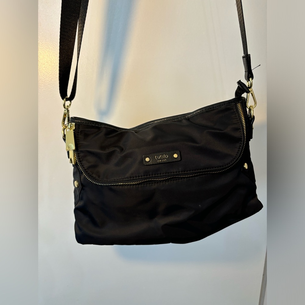 Tutilo Black Nylon Crossbody Bag